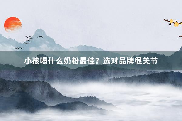 小孩喝什么奶粉最佳？选对品牌很关节